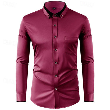 Stylish Two-Tone Long-Sleeve Shirt for Any Occasion