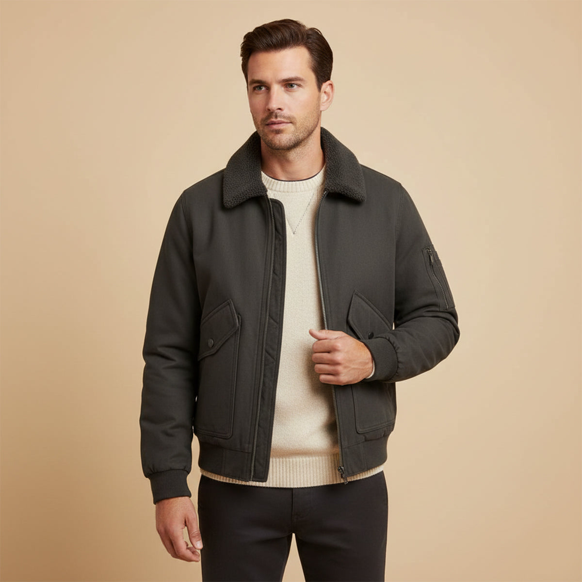 The Leeds Fleece Lined Bomber Jacket for Men