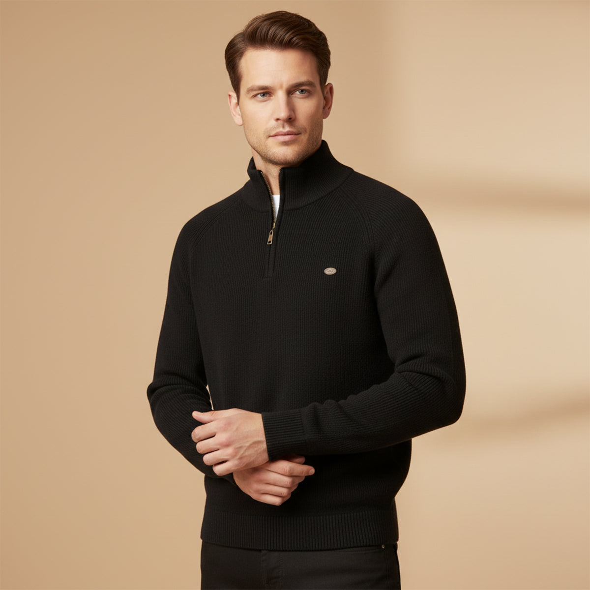 The Lignano Men’s Cotton Knit Smart Casual Quarter Zip Sweater