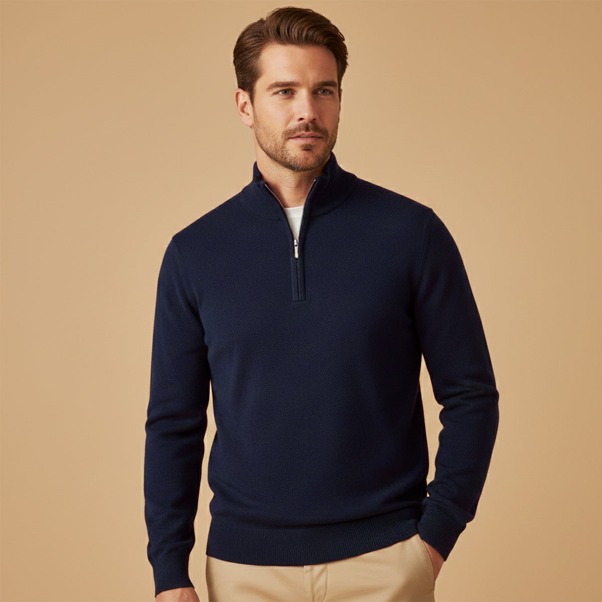 The Pescara Men’s  Smart Casual  Quarter Zip Sweater