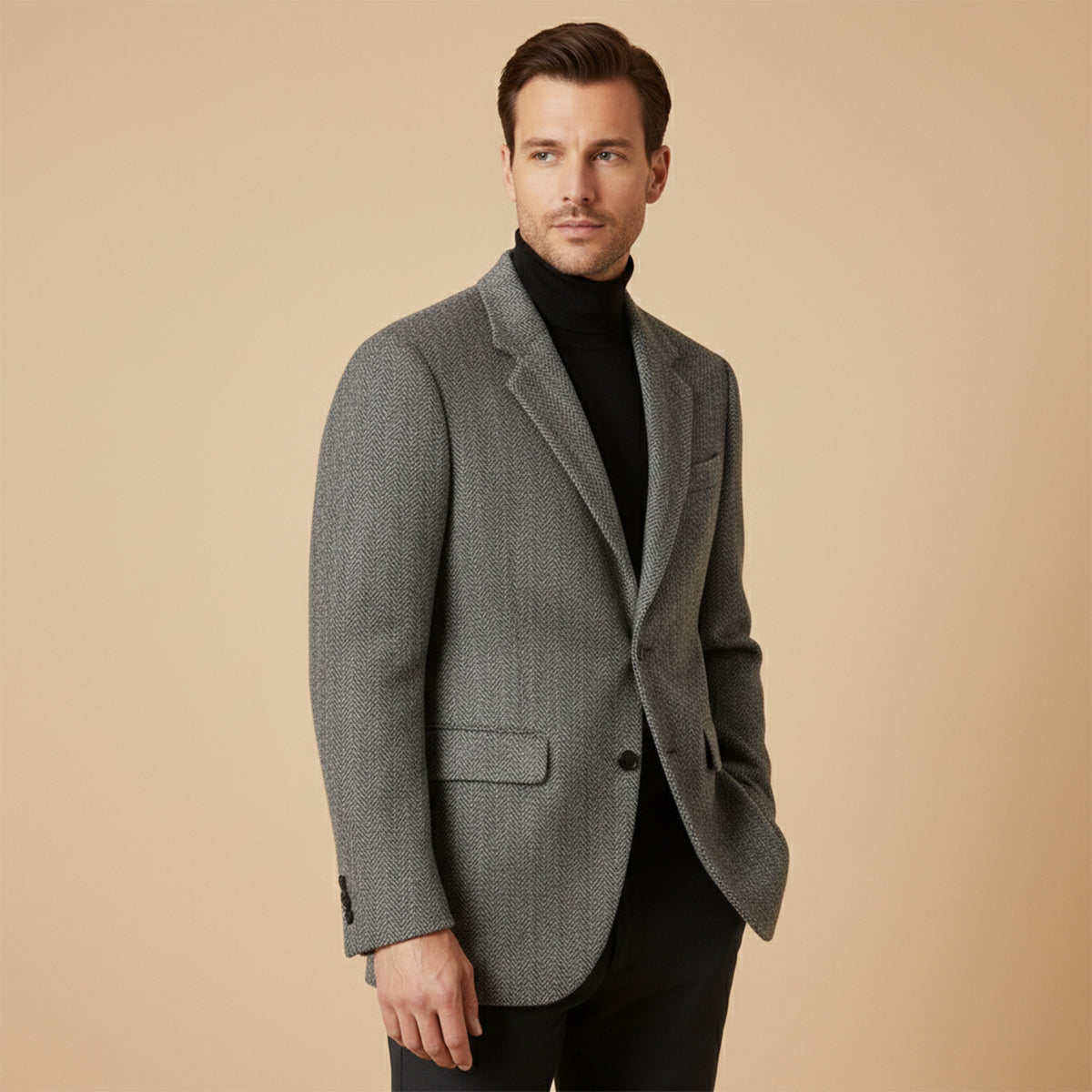 The Jefferson Men’s Classic Wool Herringbone Tweed Blazer
