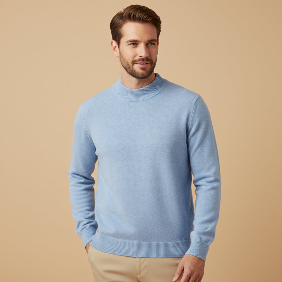 The Taranto Men’s Plain Mock Neck Knit Sweater