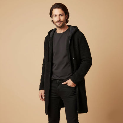 The Copenhagen Hooded Knit Cardigan – Men’s Longline Casual Coat