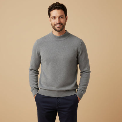 The Taranto Men’s Plain Mock Neck Knit Sweater