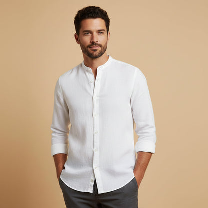 Summer Casual Linen Men Shirt Relaxed Fit