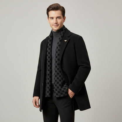 The Brighton Men's Warm Fur Lined Winter Coat with Scarf