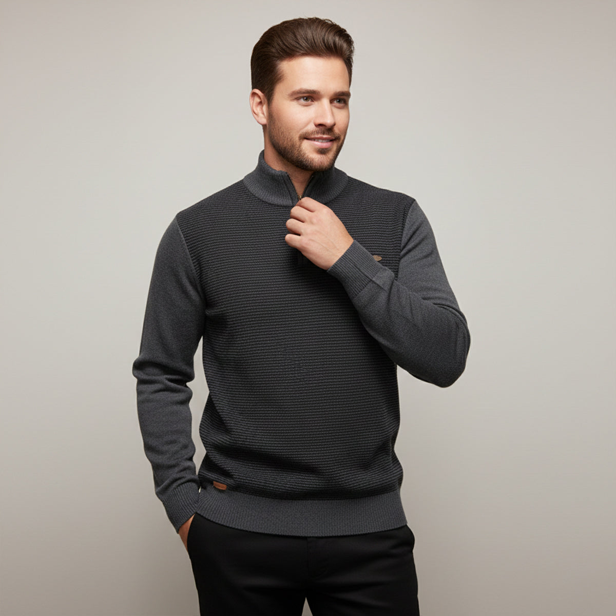 The Oban Men’s Half Zip Knit Winter Sweater