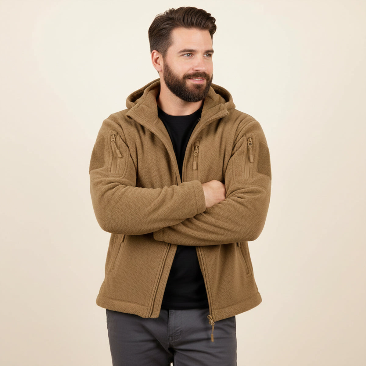 The Moray Men's Winter Fleece Tactical Hooded Jacket