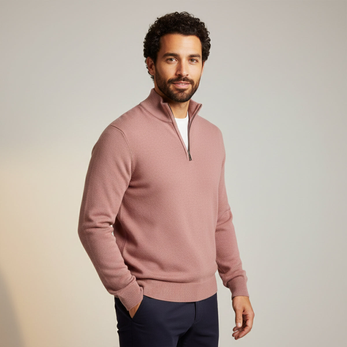 The Pescara Men’s  Smart Casual  Quarter Zip Sweater