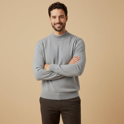The Taranto Men’s Plain Mock Neck Knit Sweater