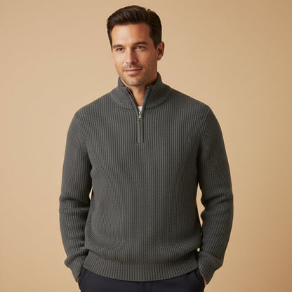 The Vicenza Men’s Soft Knit Cashmere Half Zip Sweater