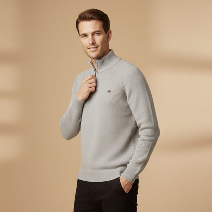The Lignano Men’s Cotton Knit Smart Casual Quarter Zip Sweater