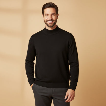 The Taranto Men’s Plain Mock Neck Knit Sweater