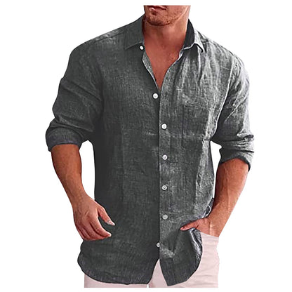 Stylish Linen Shirt with Revers Collar for Any Occasion