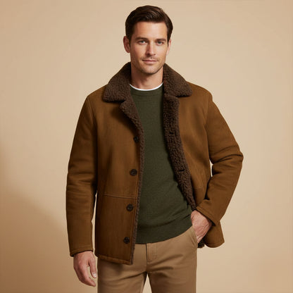 The Ashen Shearling Coat – Men’s Classic Winter Overcoat