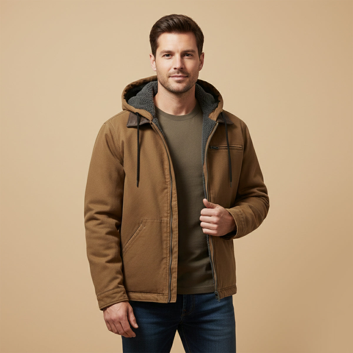 The Eastwood Men’s Winter Warm Fleece Lined Hooded Jacket