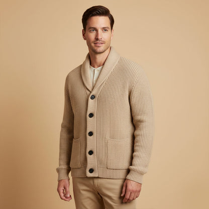 The Venezia Men’s Shawl Collar Chunky Knit Cardigan