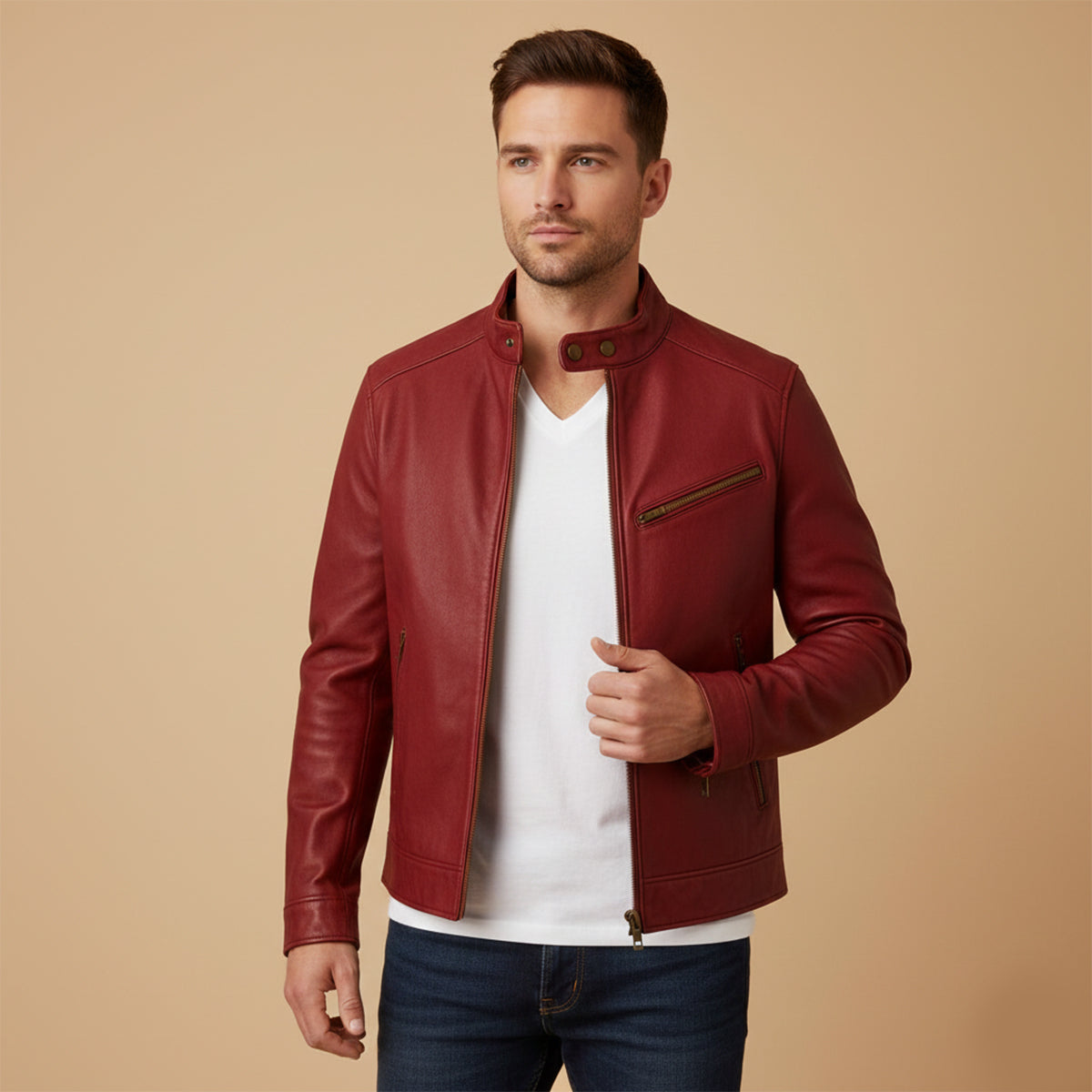 The Brooklyn Leather Biker Jacket – Men’s Classic Motorcycle Style