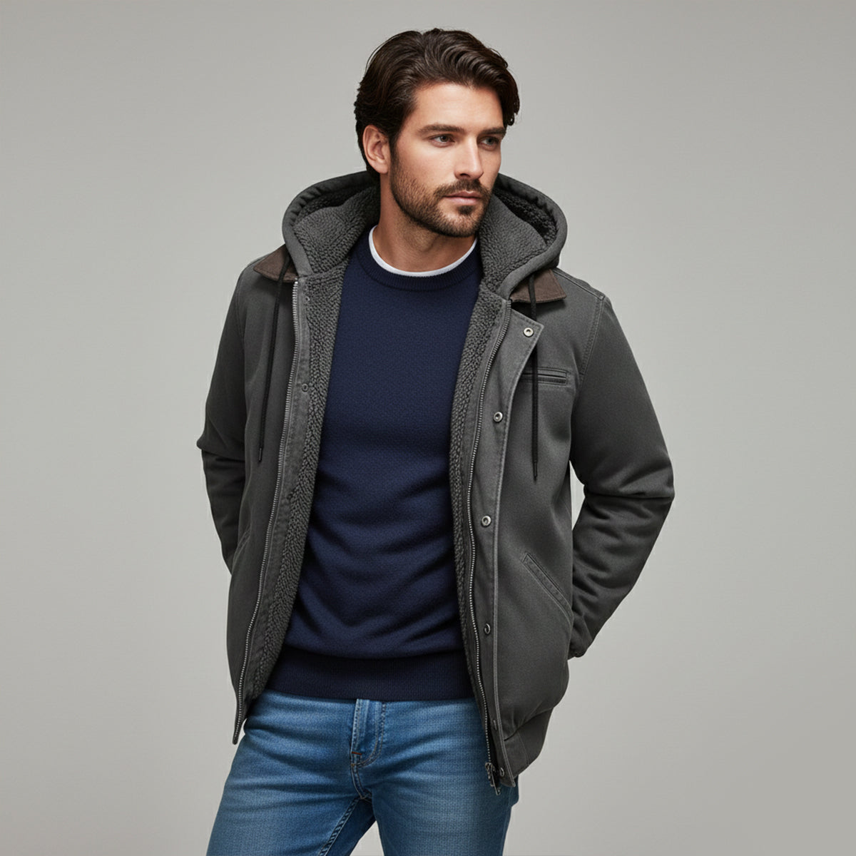 The Eastwood Men’s Winter Warm Fleece Lined Hooded Jacket
