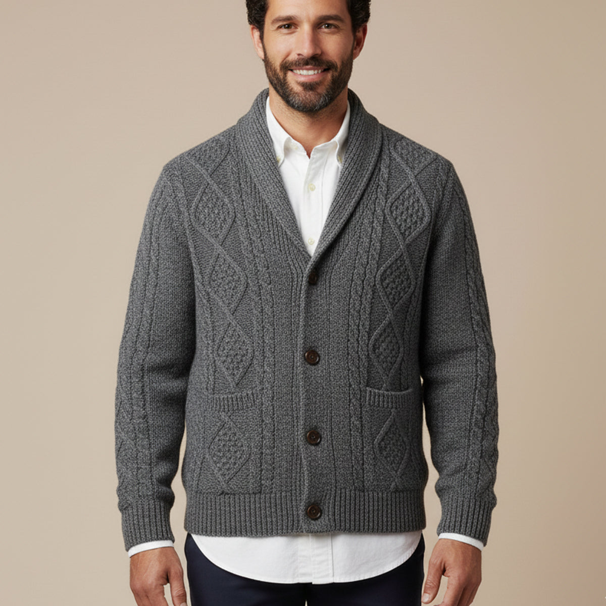 The Lanchester 100% Cashmere Cardigan for Men