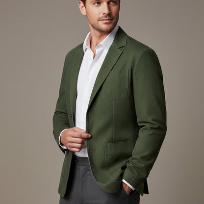 The Reykjavik Men’s Cotton Blazer Style Windbreaker with Pockets