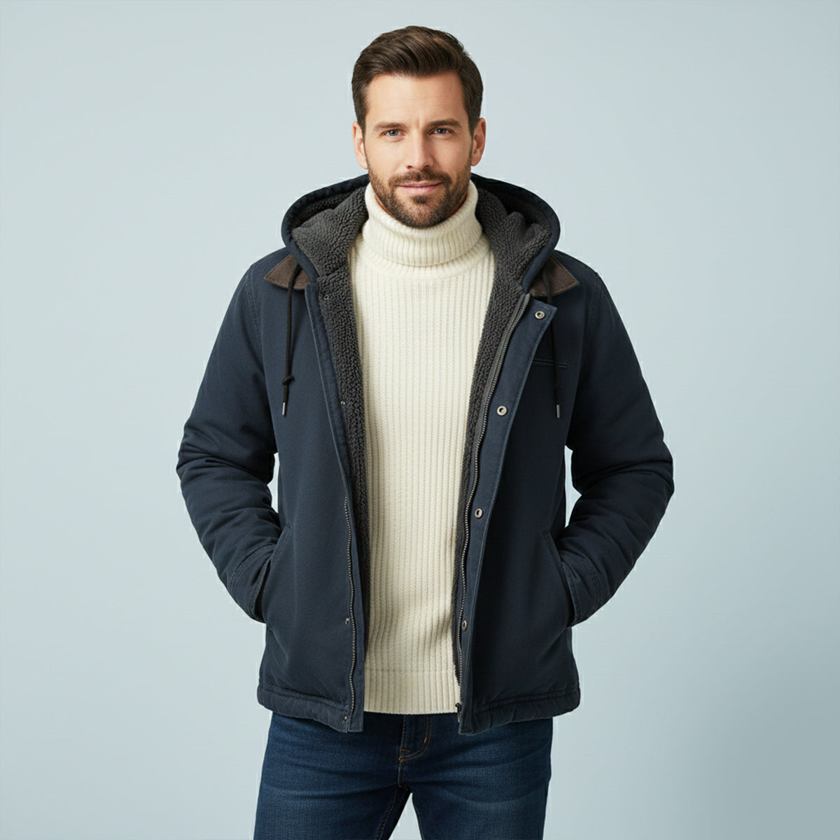 The Eastwood Men’s Winter Warm Fleece Lined Hooded Jacket