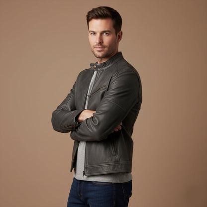 The Brooklyn Leather Biker Jacket – Men’s Classic Motorcycle Style