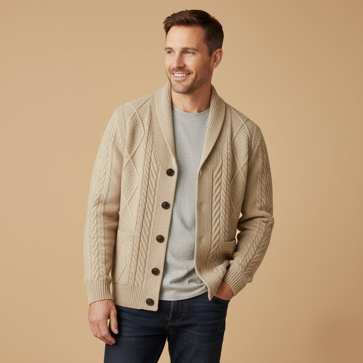 The Manchester 100% Cashmere Cardigan for Men
