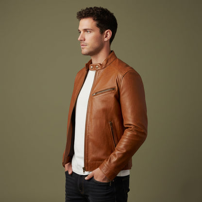 The Brooklyn Leather Biker Jacket – Men’s Classic Motorcycle Style