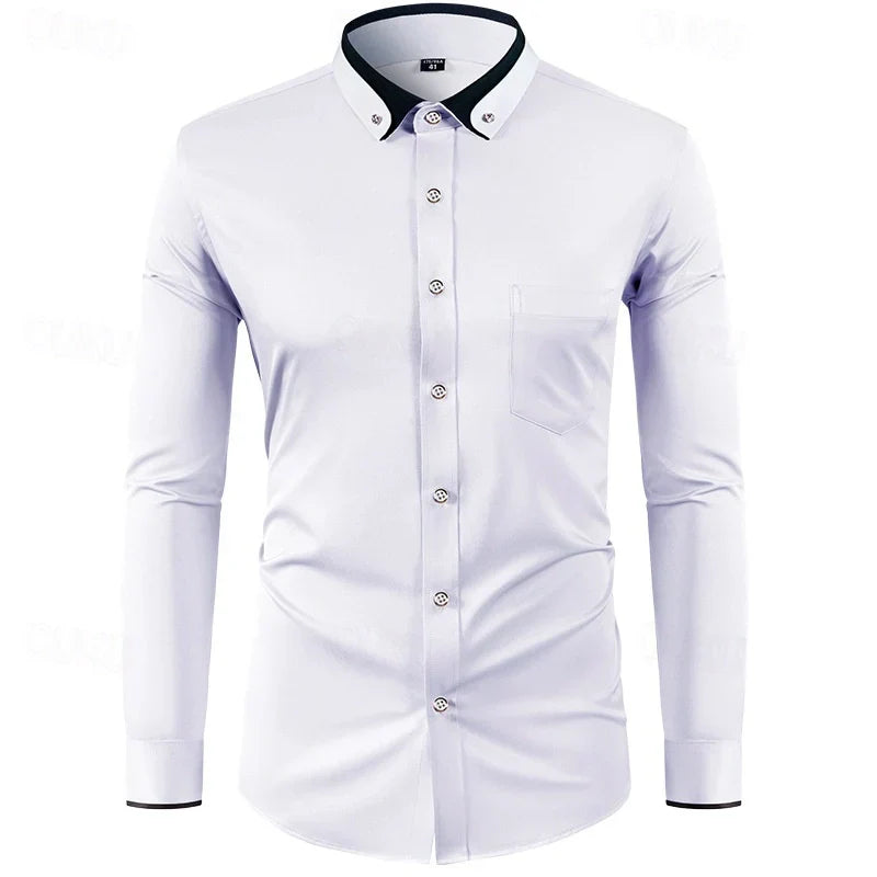 Stylish Two-Tone Long-Sleeve Shirt for Any Occasion