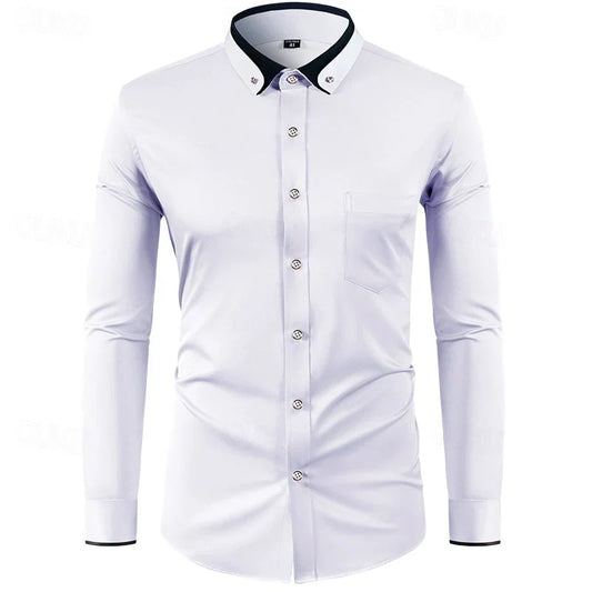Stylish Two-Tone Long-Sleeve Shirt for Any Occasion