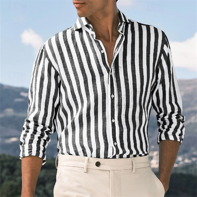Riccardo | Stylish Striped Long Sleeve Shirt for Any Occasion