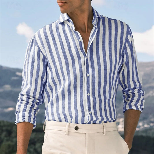 Riccardo | Stylish Striped Long Sleeve Shirt for Any Occasion