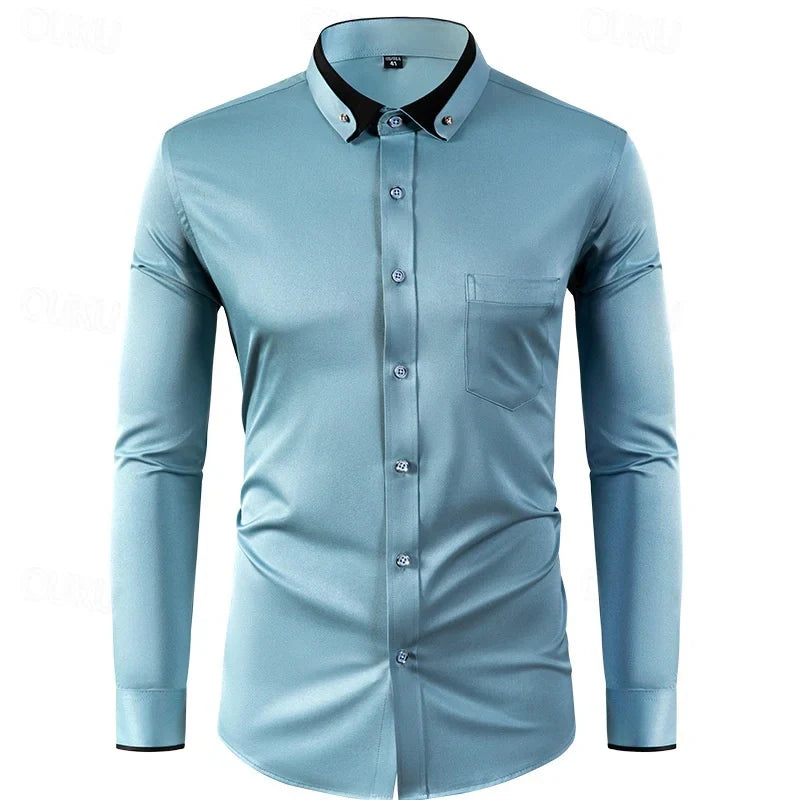 Stylish Two-Tone Long-Sleeve Shirt for Any Occasion