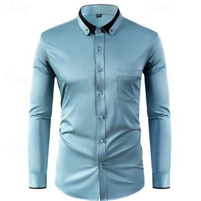 Stylish Two-Tone Long-Sleeve Shirt for Any Occasion