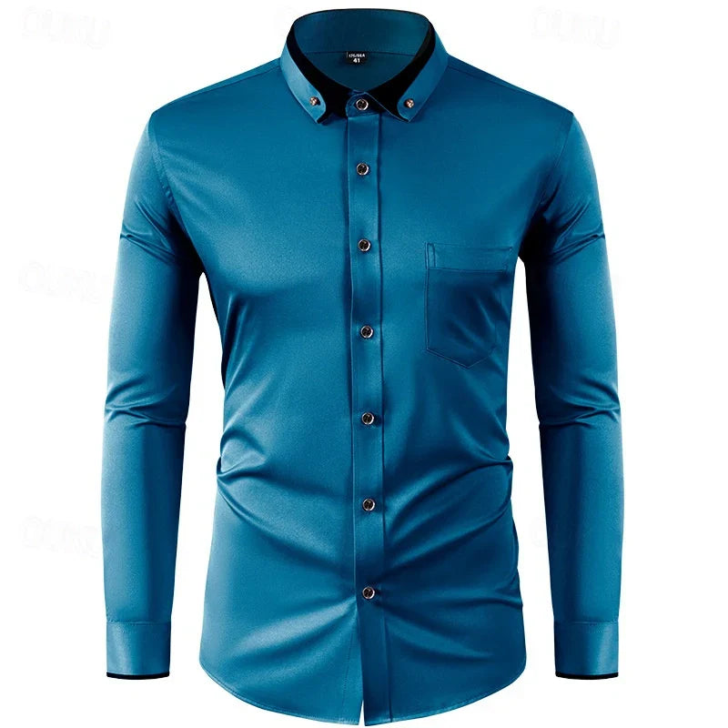 Stylish Two-Tone Long-Sleeve Shirt for Any Occasion