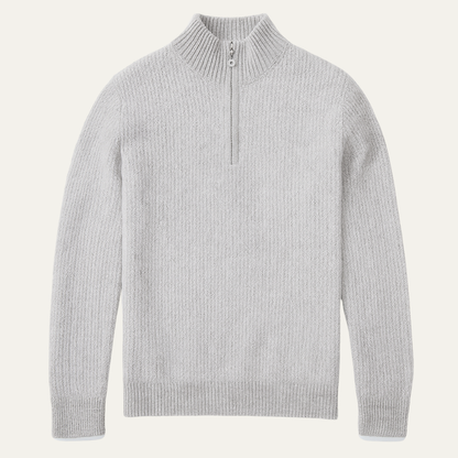 The Valladolid Men’s Winter Cashmere Quarter Zip High Collar Knit Sweater