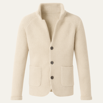 The Whitfield Men's Trendy Stand Collar Knitted Button Cardigan