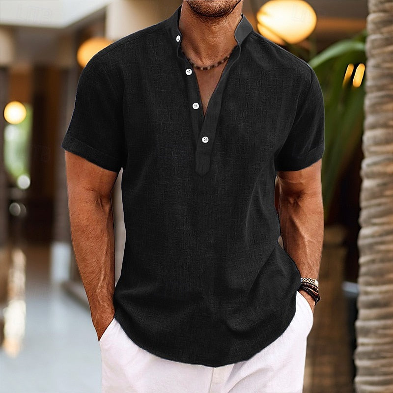 Men's Linen Short Sleeve Shirt for Summer Style