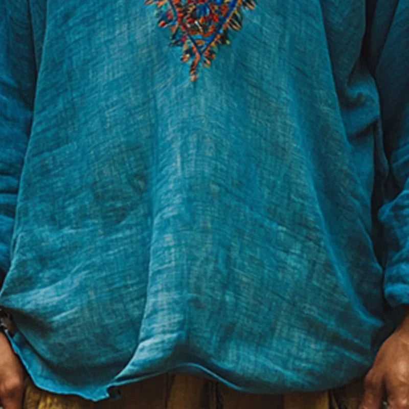 Carlo | Men's Boho Summer Linen Shirt for Beachwear