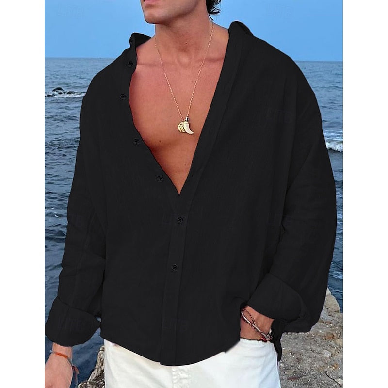 Lorenzo Men's Linen Shirt for Beach Days & Outdoors